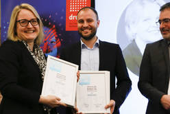 Sandra Küchler (Druck und Medien) und Michael Abt (3. Platz Kategorie "Nachhaltigkeit).
