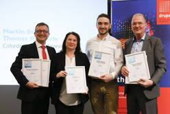Kategorie "Innovation": Francisco Martinez (3. Platz), Nicole Royar (2. Platz), 1. Platz: Martin Bruttel und Thomas Pfefferle (Vertretung).